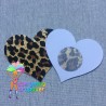 Leopard print heart nipple covers