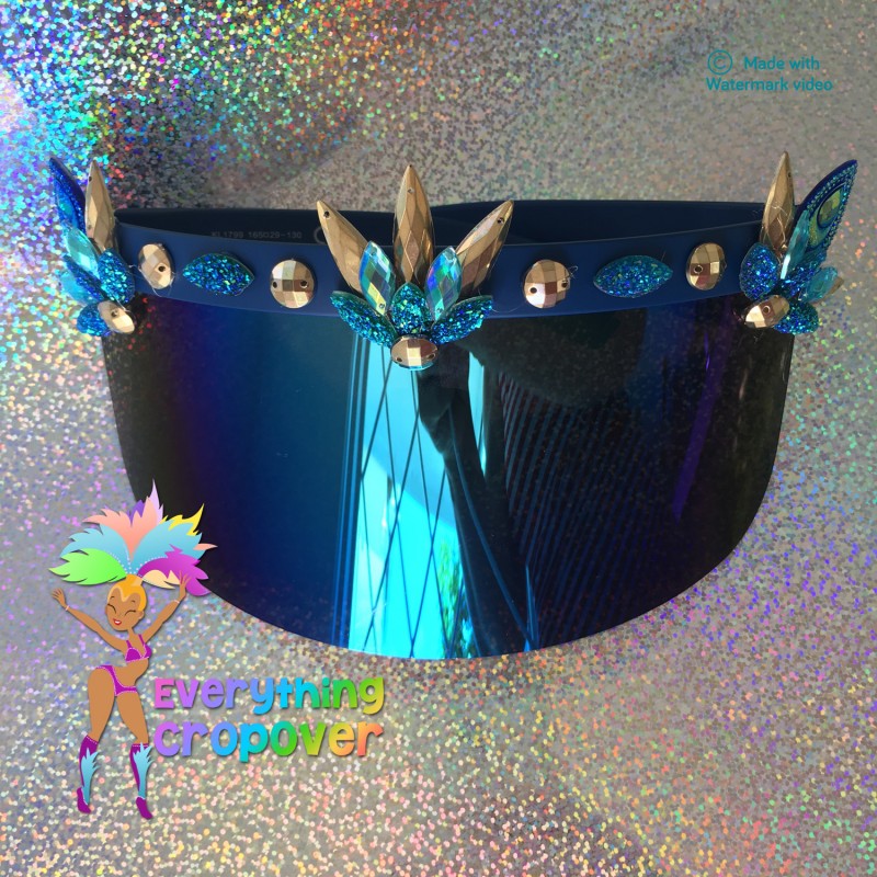 Bling sunglasses - Blue and Gold visor