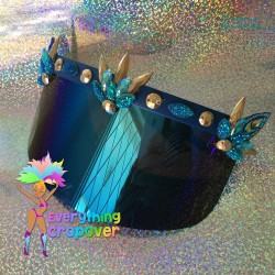 Bling sunglasses - Blue and Gold visor