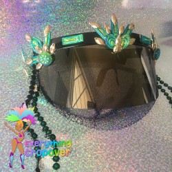 Bling sunglasses - Green and Gold visor