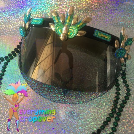 Bling sunglasses - Green and Gold visor