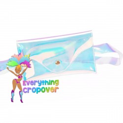 Iridescent fanny pack | transparent waist bag with removeable belt