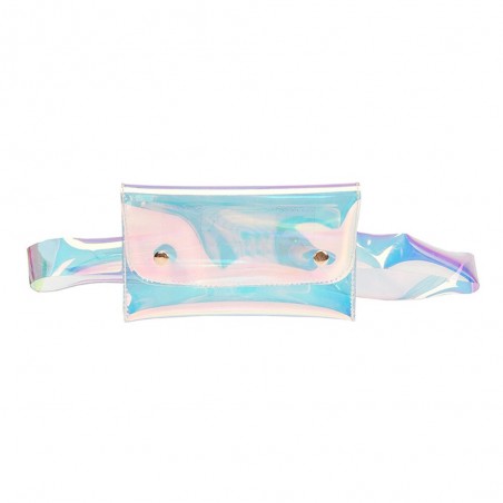 Iridescent fanny pack | transparent waist bag with removeable belt